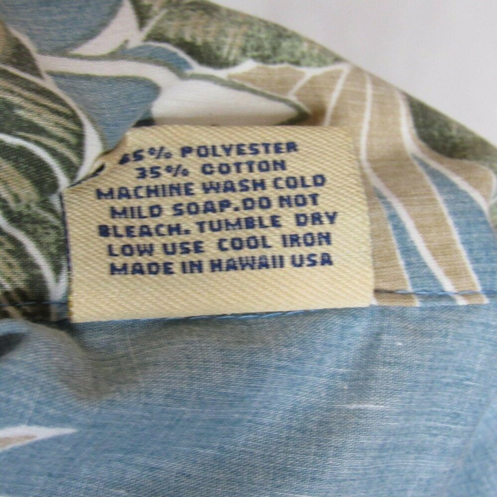 Royal Creations Hawaiian Blue & Green Floral Button-Up Short Sleeve Shirt XL - Picture 6 of 7